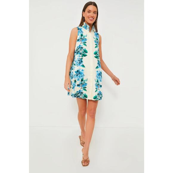 Tuckernuck Dresses & Skirts - Tuckernuck Sleeveless Charlie Dress Medium Waters Edge Hydrangea Floral Collared